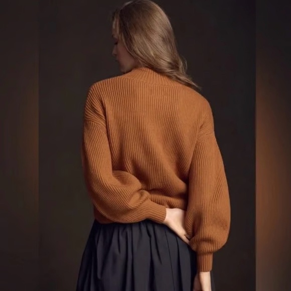 Anthropologie Maeve easy pullover Warm Brown Crew Neck Sweater small - Picture 2 of 7